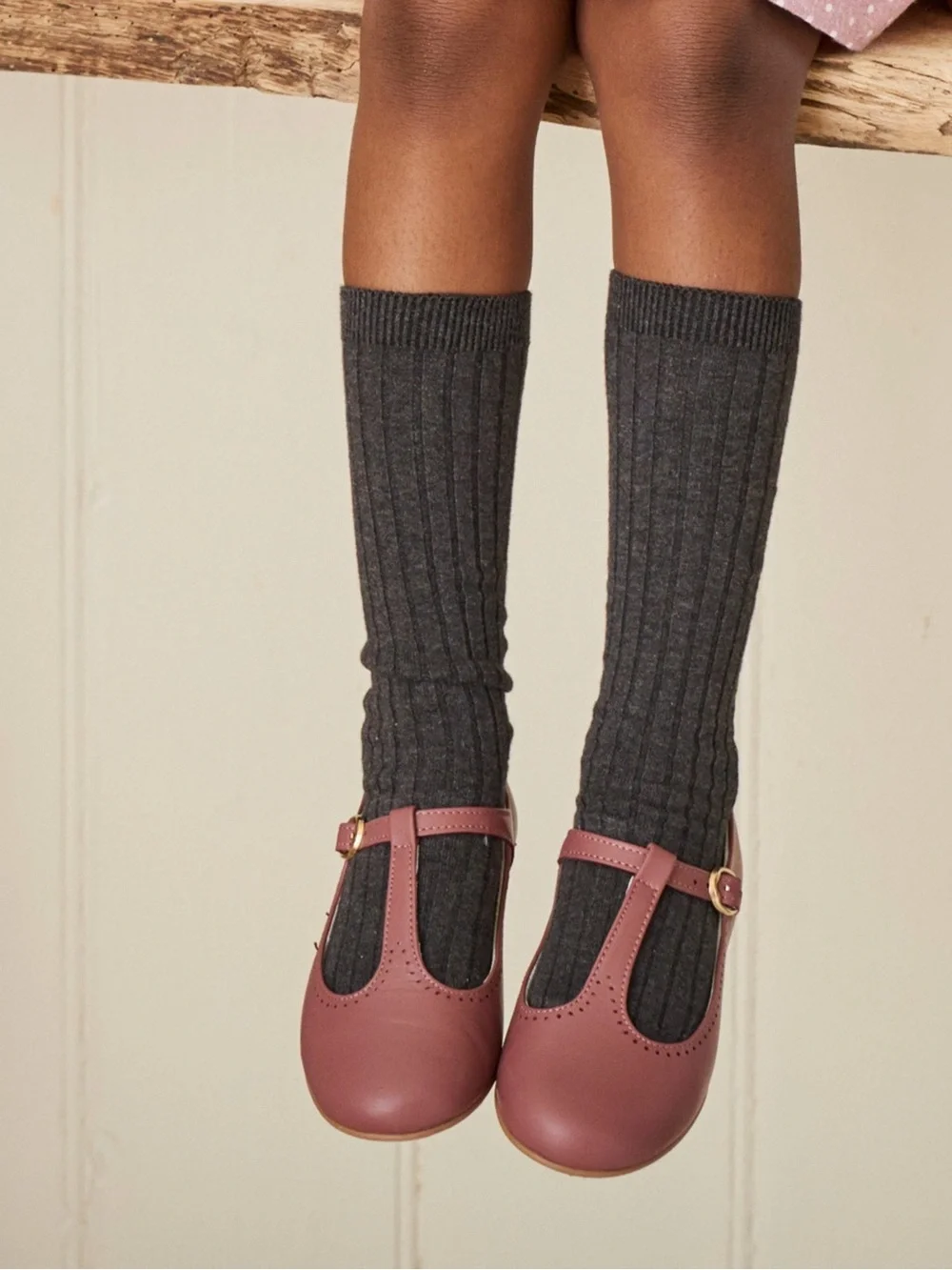 La Coqueta Dusty Pink T-Bar Mary Jane Shoes | EU 24 (US 8 Girls)